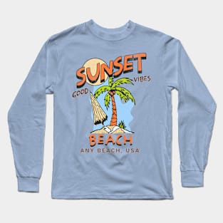 Sunset Beach Good Vibes Long Sleeve T-Shirt